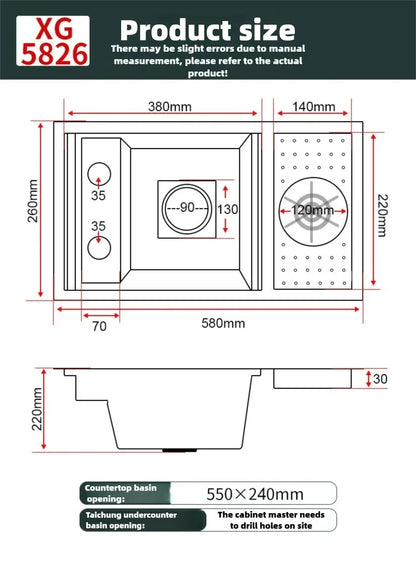 Cup Washer Hidden Bar Sinks Lid Multifunctionalstainless Steel