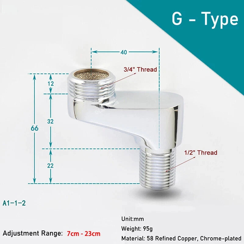1/2 3/4 Bsp Male Tap Reducer Bath Shower