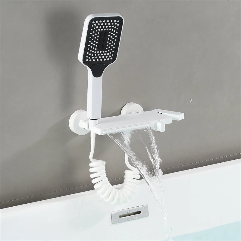 Tuqiu Gray Bathtub Shower & Cold Black Bathroom