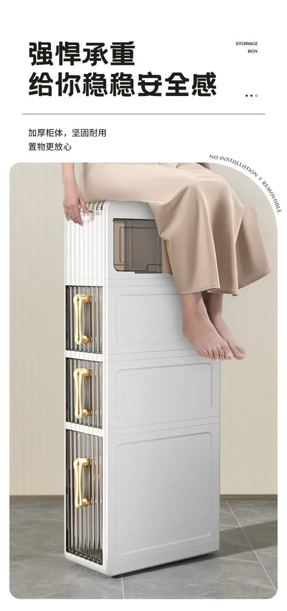 Bathroom Gap Cabinet Shelf Storage Acrylic Toilet Locker
