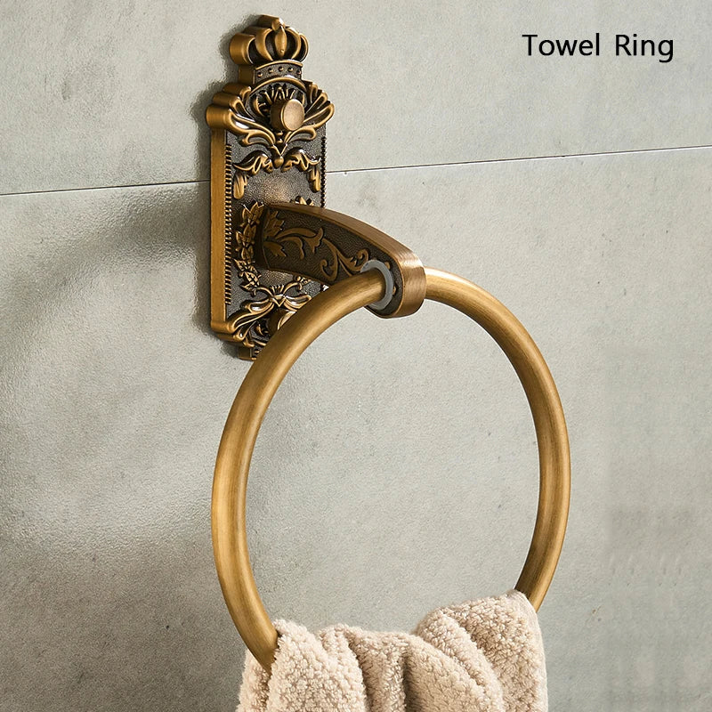 Antique Bathroom Hardware Wall-Mounted Towel Rack Toilet Brush
