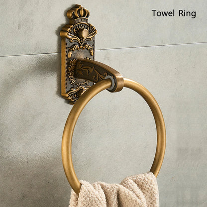 Antique Bathroom Hardware Wall-Mounted Towel Rack Toilet Brush