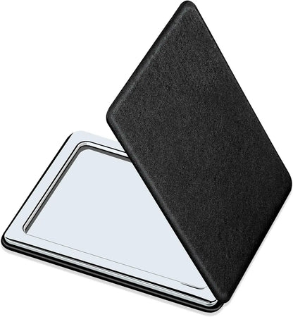 Desktop Makeup Mirror Solid Color Pu Leather Simple