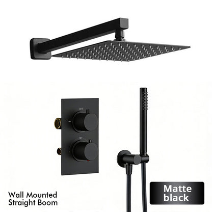 Bathroom Faucet Dial Way Brushed Gold Thermostat Shower