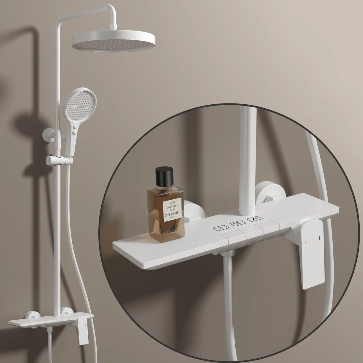 Brushed Gold Piao Bathroom Shower System Brass Waterfall