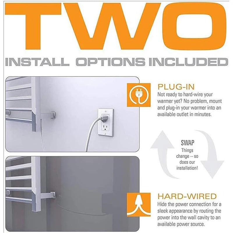Oxg Towel Warmer Built-In Timer Wall Mounted Electric