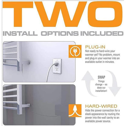 Oxg Towel Warmer Built-In Timer Wall Mounted Electric