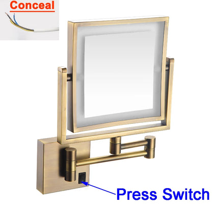Led Bathroom Mirror 3x Magnifying Dual Arm Extendable