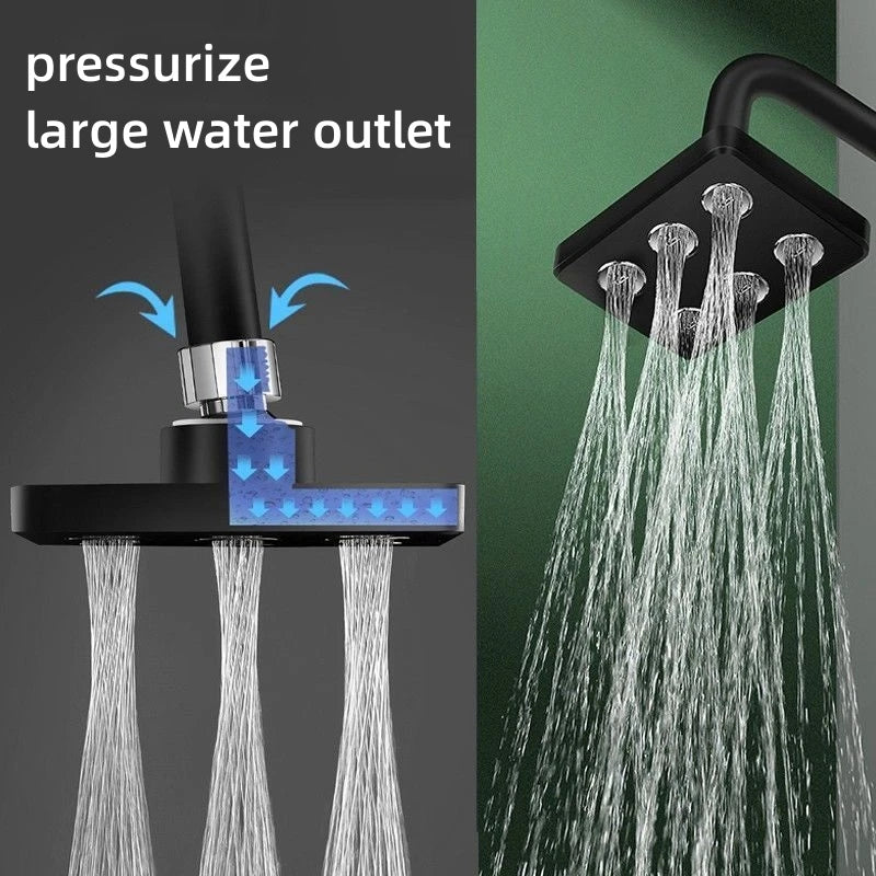 360 Mini-Surround Pressurized Shower Head Large Water Rain