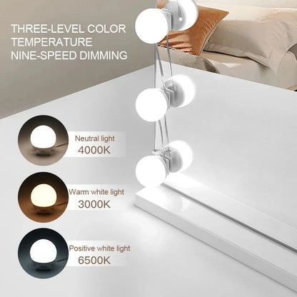 Usb Tri-Color Dimming Hollywood Mirror Headlamp Mirror Lamp