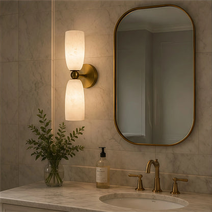 Brass Marble Wall Light Alabaster Wall Sconce Led