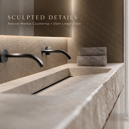 Any Size Custom Vintage Travertine Double Undermount Sink