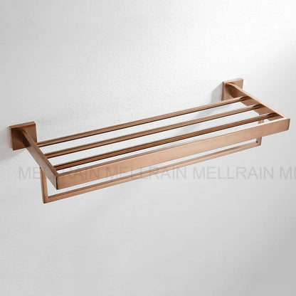Brushed Rose Gold Bathroom Hardware Square Bath Toilet