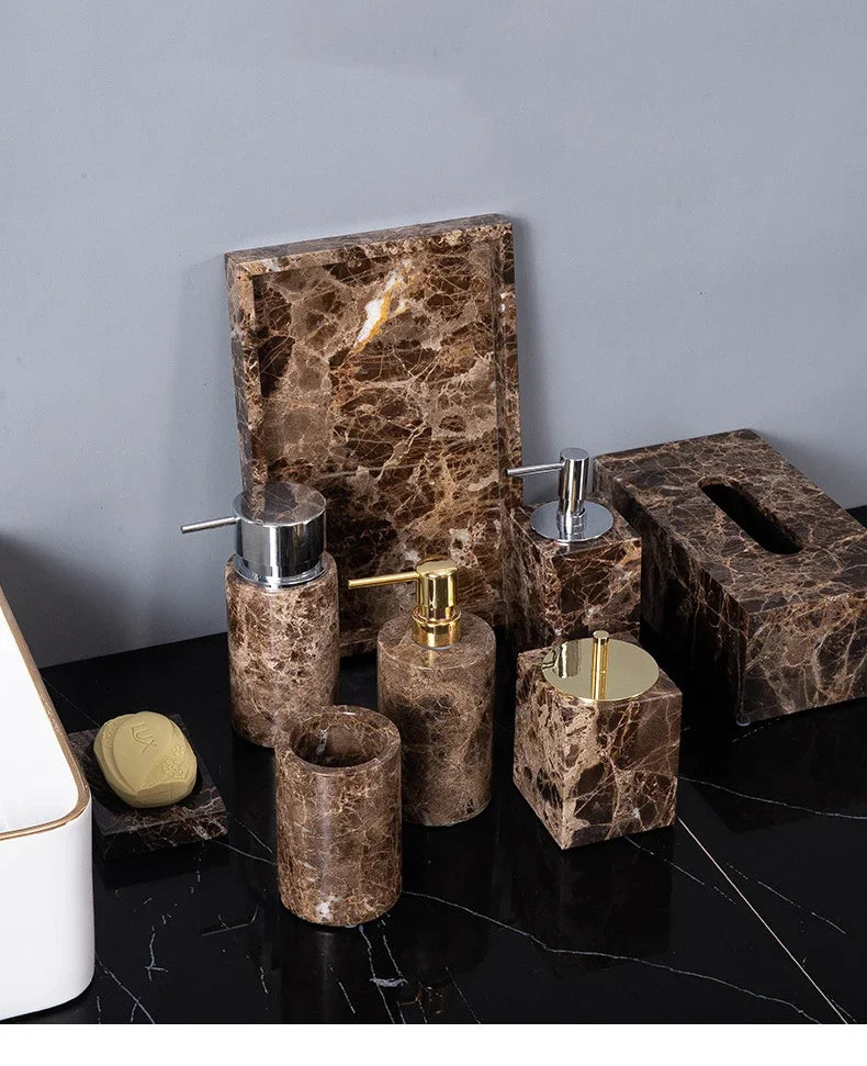 Emperador Dark Natural Marble Bathroom Brown Luxury Toothbrush