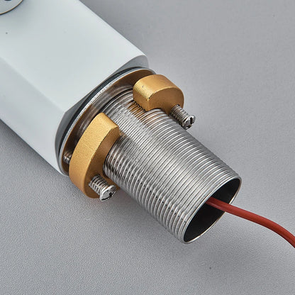 White Touchless Sensor Basin Faucet Smart Digital Display