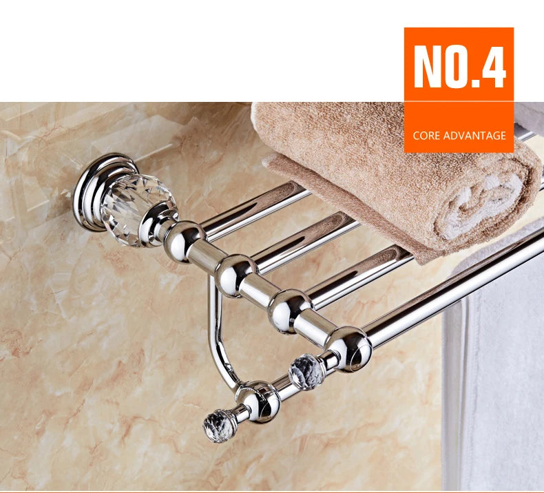 Luxury Crystal Silver Bathroom Chrome Polished Brass Bath