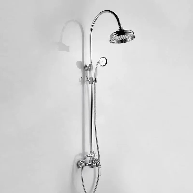 French Vintage Silver Bathtub Without Underflow Faucet Shower