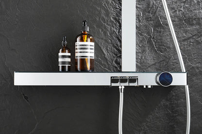 Chrome Digital Piano Bathroom Shower 12 Inch Round