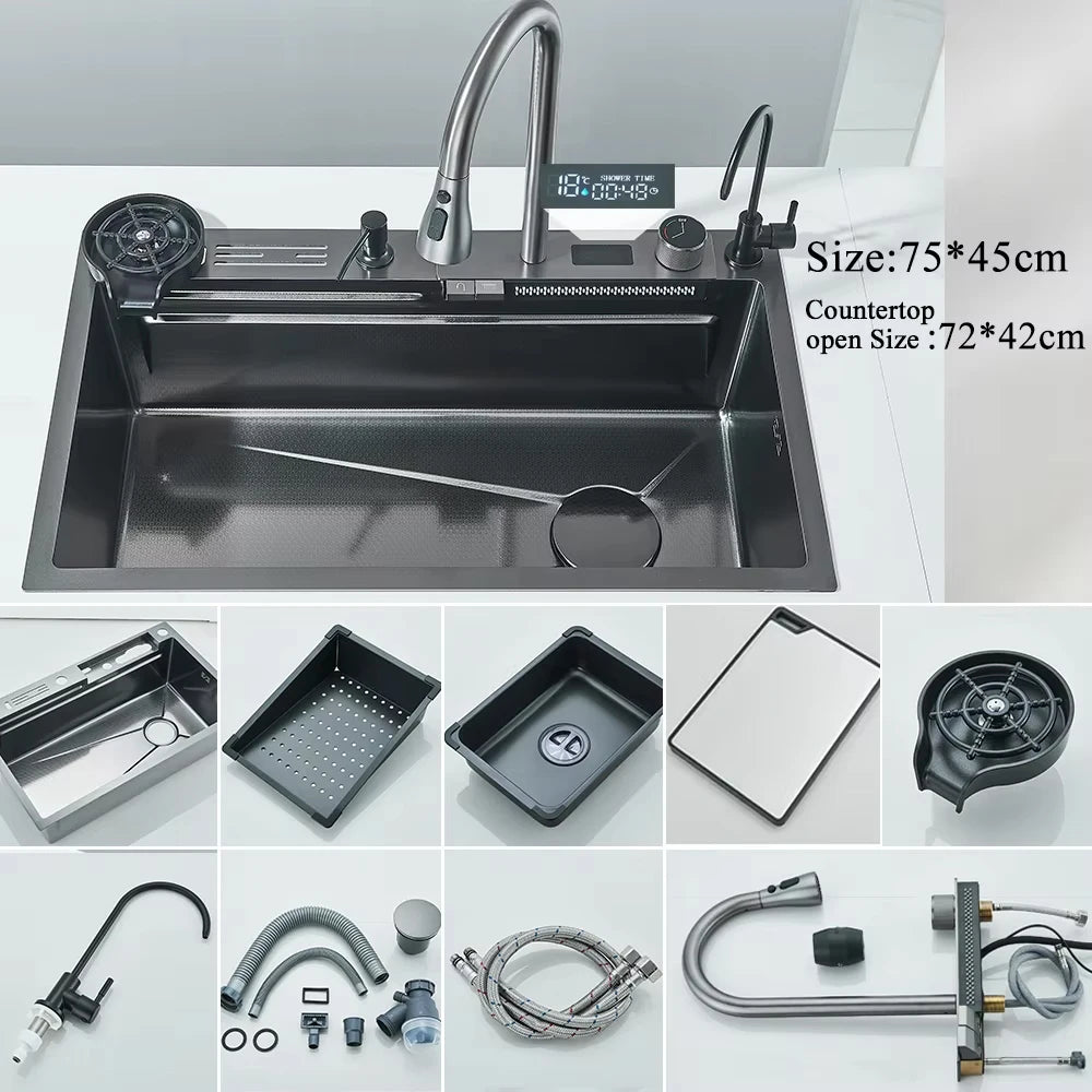 Golden Smart Digital Display Integrated Sink Temperature Control