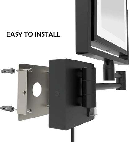 Led Bathroom Mirror 3x Magnifying Dual Arm Extendable