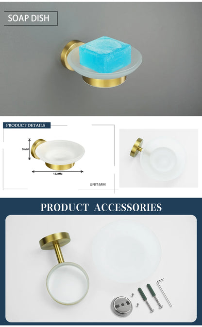 Brushed Gold Towel Bar Toilet Seat Rack Robe