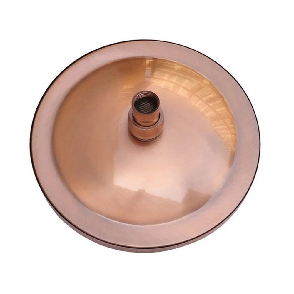 Inch Round Antique Red Copper Bathroom Rain Shower
