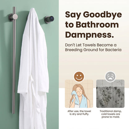 Gray Vertical Heated Towel Rail Large Towels &