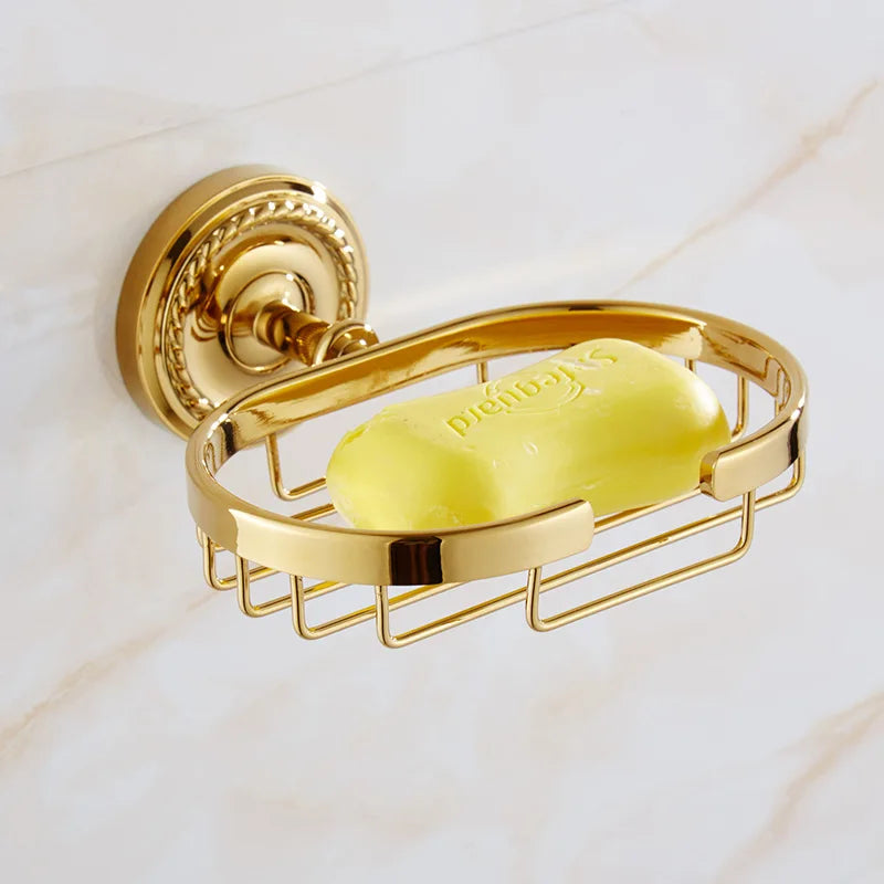 Gold Bath Hardware Bathroom Shelf Soap Dish Toilet