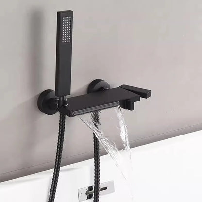 Tuqiu Gray Bathtub Shower & Cold Black Bathroom