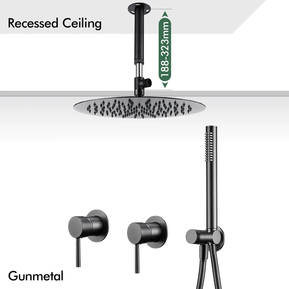Rainfall Shower Rose Gold Wall Mounted Bathroom Shower