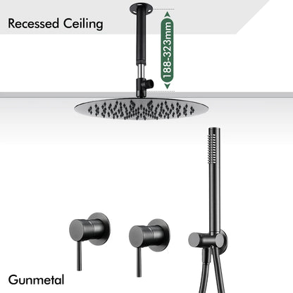 Rainfall Shower Rose Gold Wall Mounted Bathroom Shower