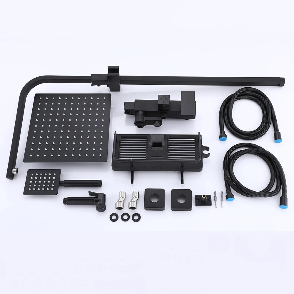 Matte Black Shower Faucet Rainfall High Quality All