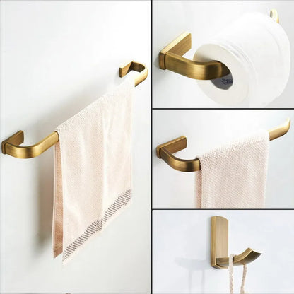 Antique Brass Square Bathroom Bath Hardware Wall Mounted