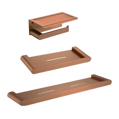 Brushed Rose Gold Wall Mount Shelf Toilet Bath