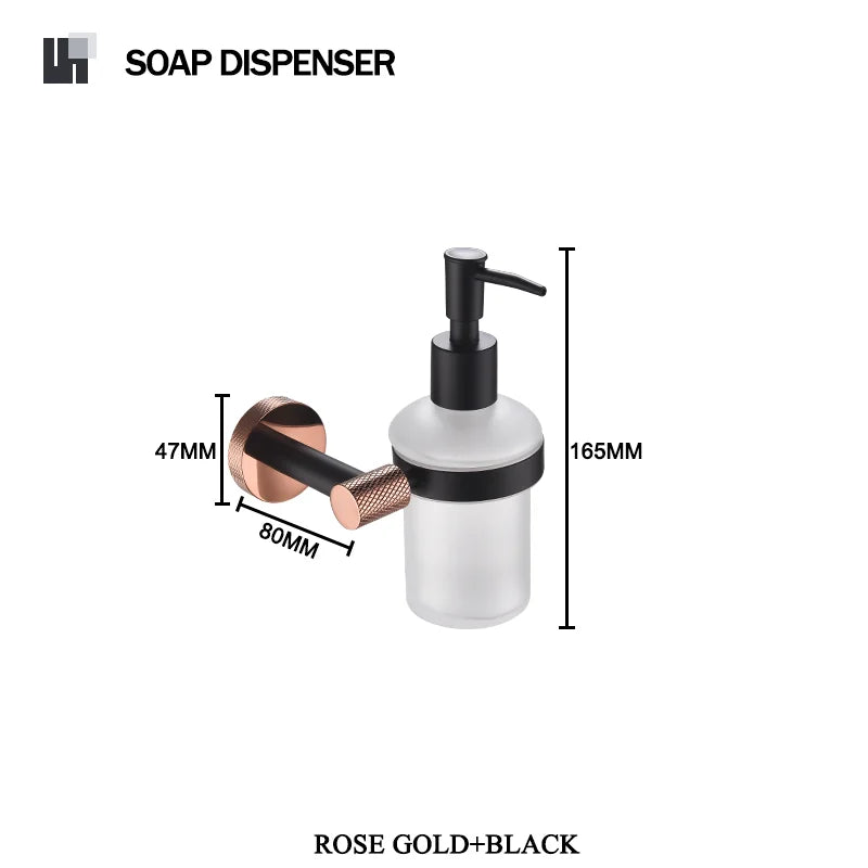 Rose Gold &Black Wall Mount Shelf Toilet Bath