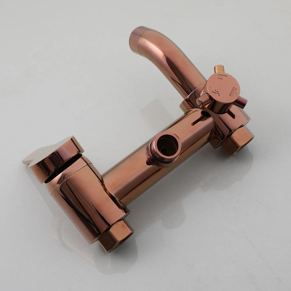 Zappo Solid Brass Rose Golden Shower Faucet Pink