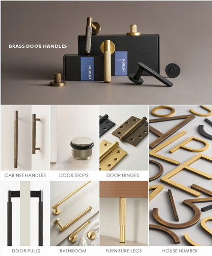 Nurlin Brass Door Double Sided Knurled Pull Bar