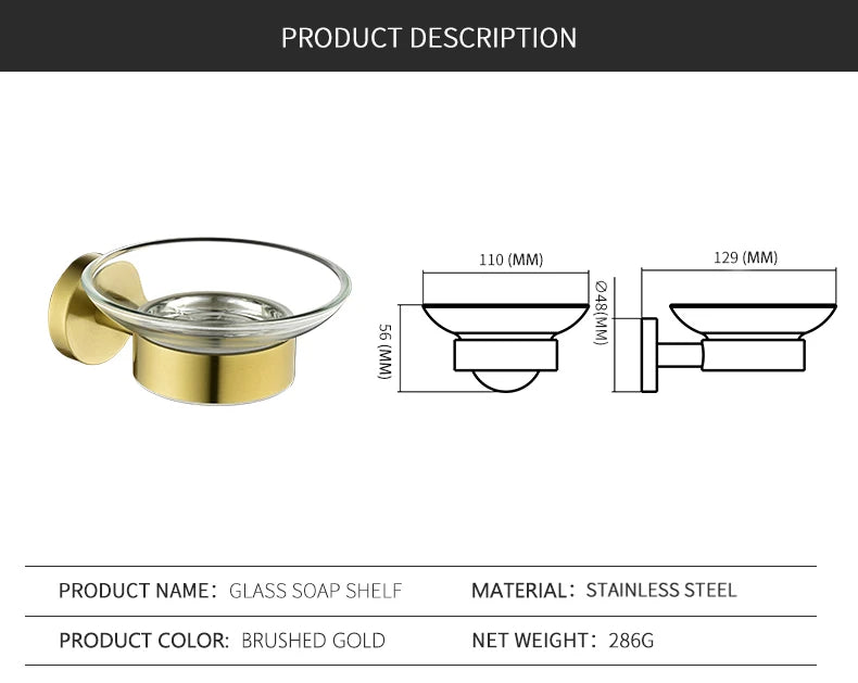 Bathroom Hardware Brushed Gold Toilet Brush Holder Robe