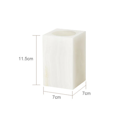 White Onyx Natural Marble Bathroom Luxury Soap Dispenser