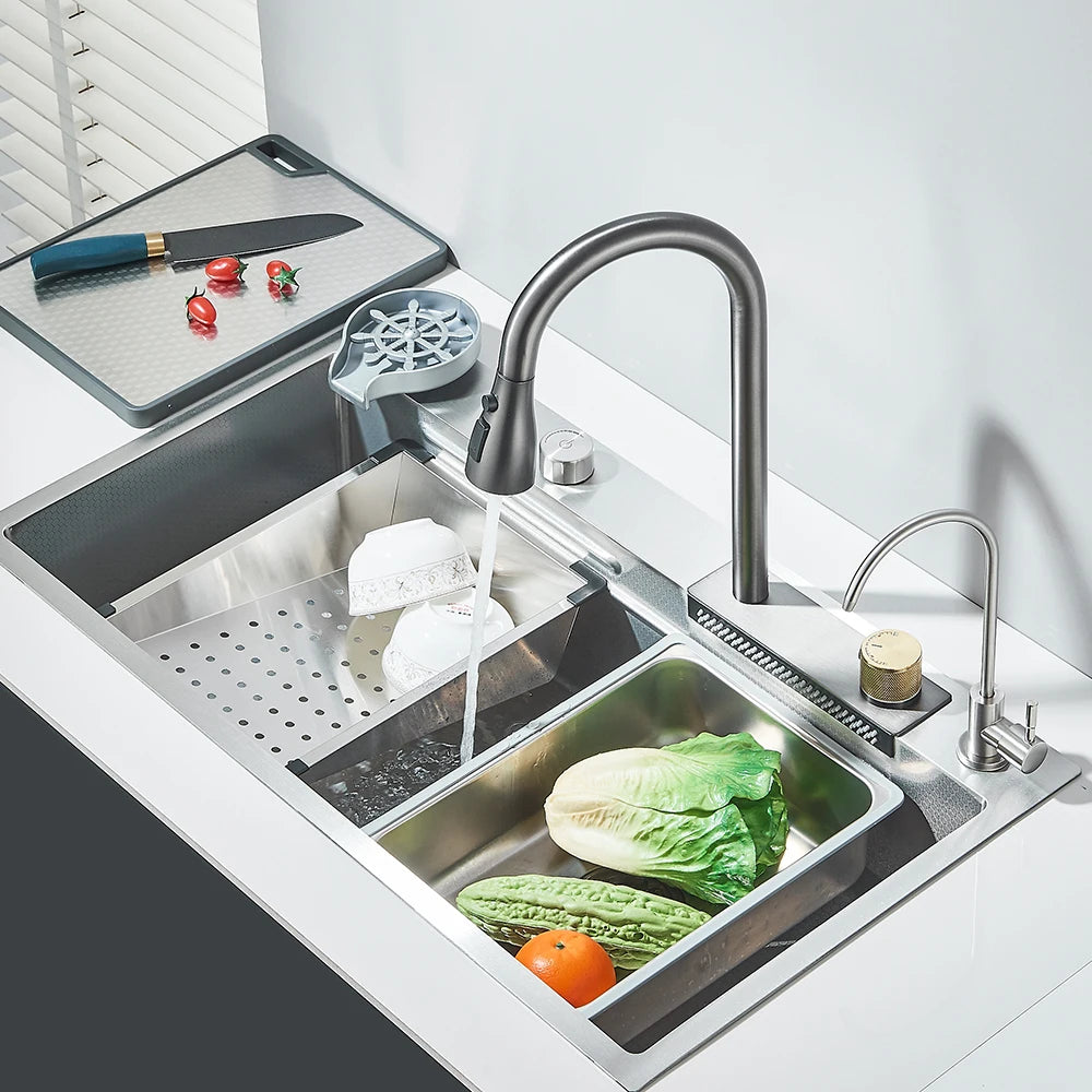 Brushed Nickel Stainless Steel Sinks Recessed Sinks Taps