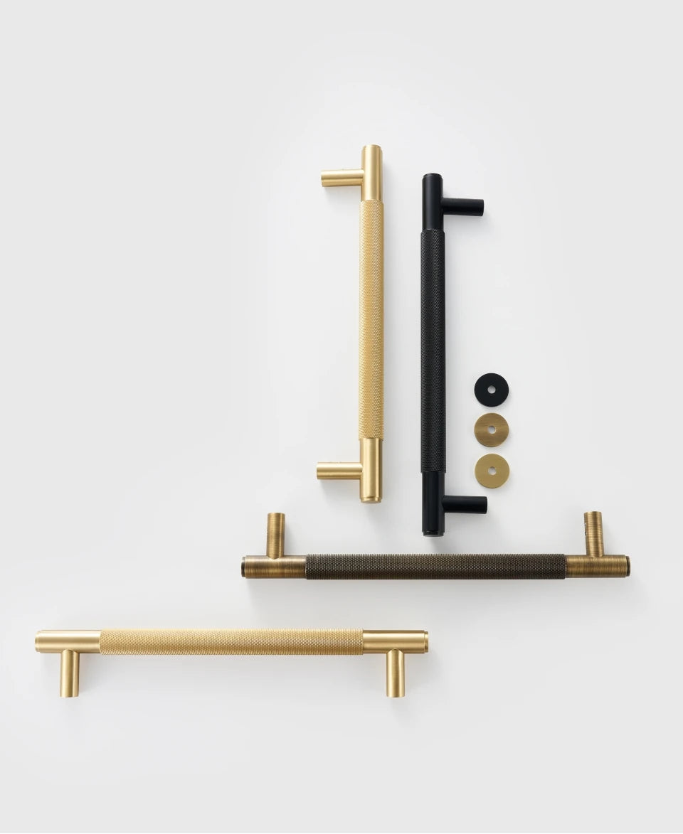 Nurlin Brass Door Double Sided Knurled Pull Bar