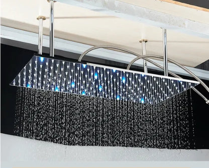 40 80cm High Pressure Led Shower Head Black