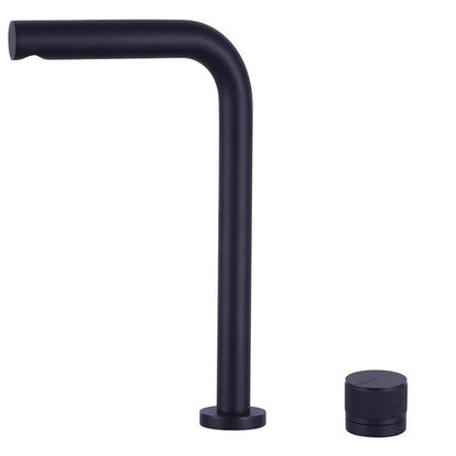 Brushed Rose Gold Basin Faucet Two Holes Gun