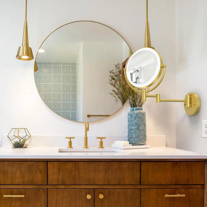 Brushed Gold Led Bathroom Mirrors Quality Brass 10x