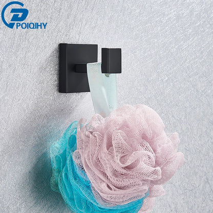Bathroom Hardware Black Robe Hook Towel Rail Bar