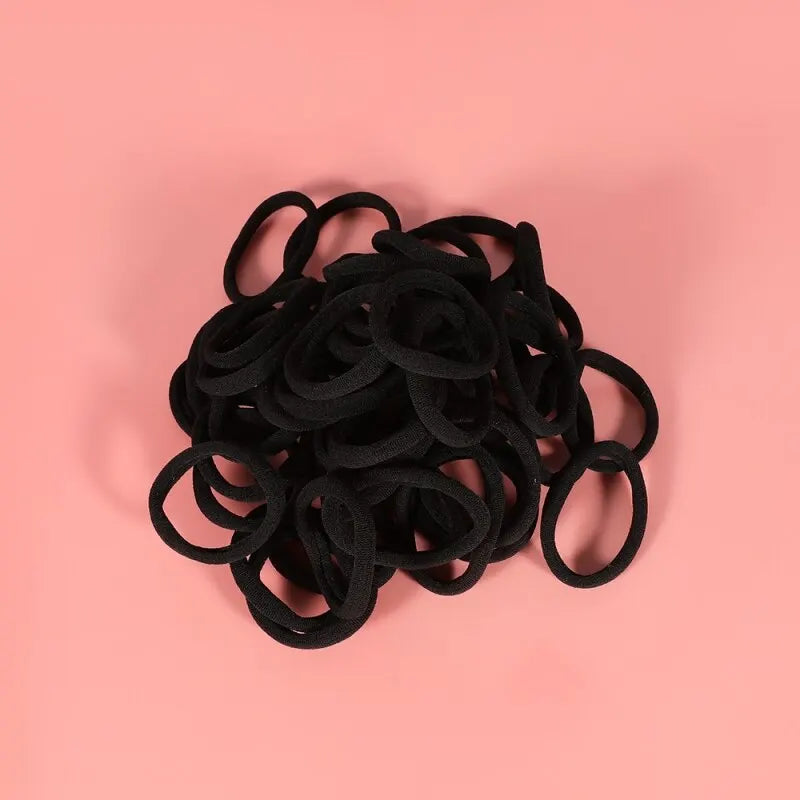 Black Towel Ring 50pcs High Elasticity Seamless Rubber