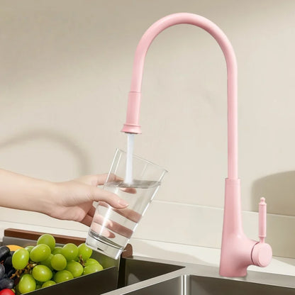 Pink Pull-Out Faucet Stainless Steel Sink Faucet 360