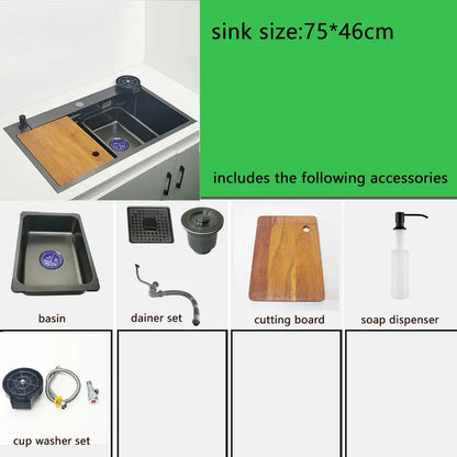 Nano Sink Matte Black Above Mount Washing Basin