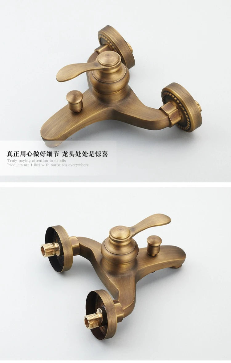 Antique Brass Simple Shower Without Overhead Spray Handheld