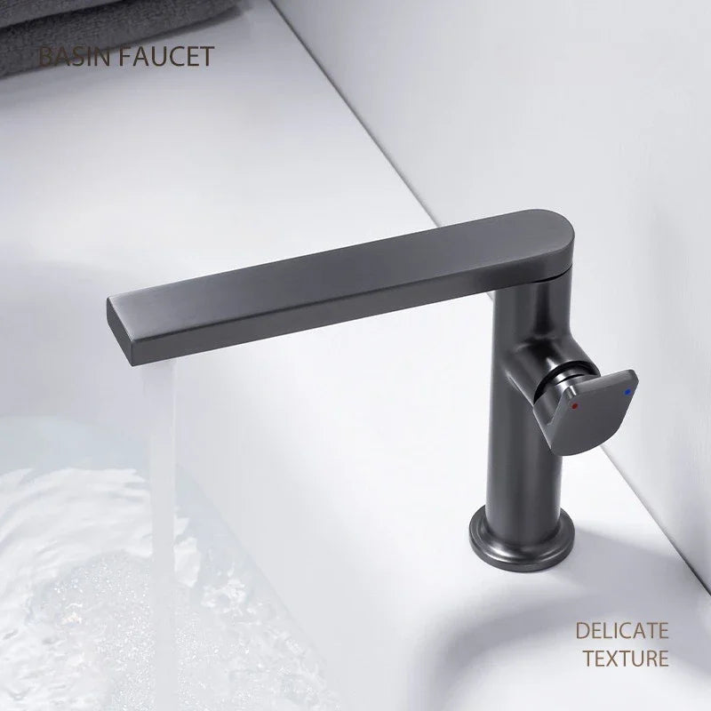 Brass Cold Bathroom Faucet Grey Toilet Vanity Basin